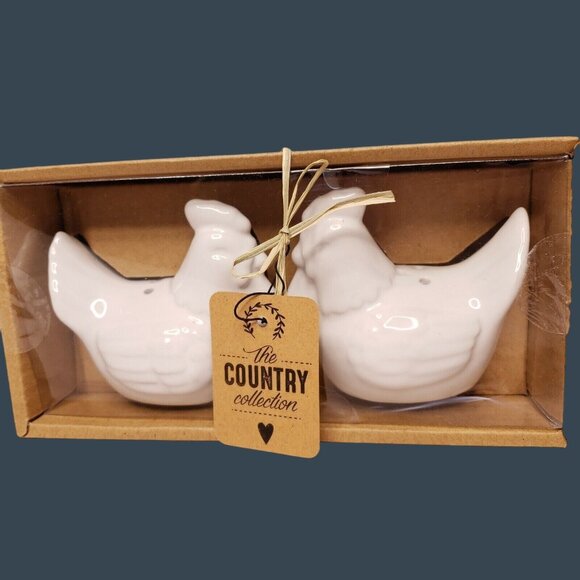 Ceramic Chicken Salt & Pepper Shakers Country Collection Ceramic - Picture 1 of 5